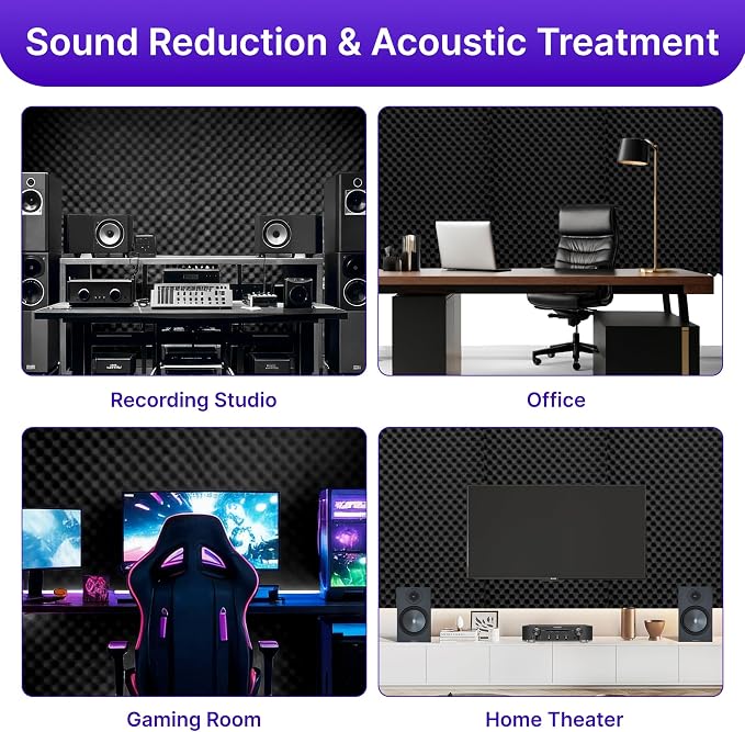 1 Pack Sound Proof Foam Panels for Walls, High Density Egg Crate Sound - Image 5
