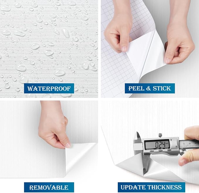 FunStick Off White Grasscloth Peel and Stick Wallpaper Textured Grass Cloth - Image 5