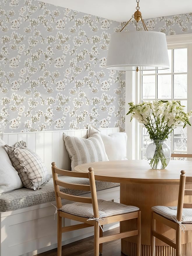 17.3" x 393.7" Floral Peel and Stick Wallpaper Self Adhesive Wallpaper - Image 3