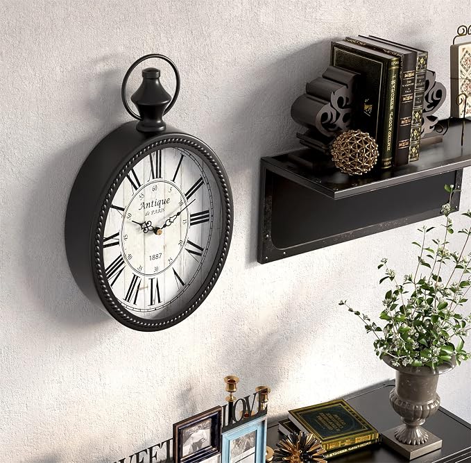 Menterry Small Retro Oval Wall Clock, Antique Old Design, Battery Operated - Image 6