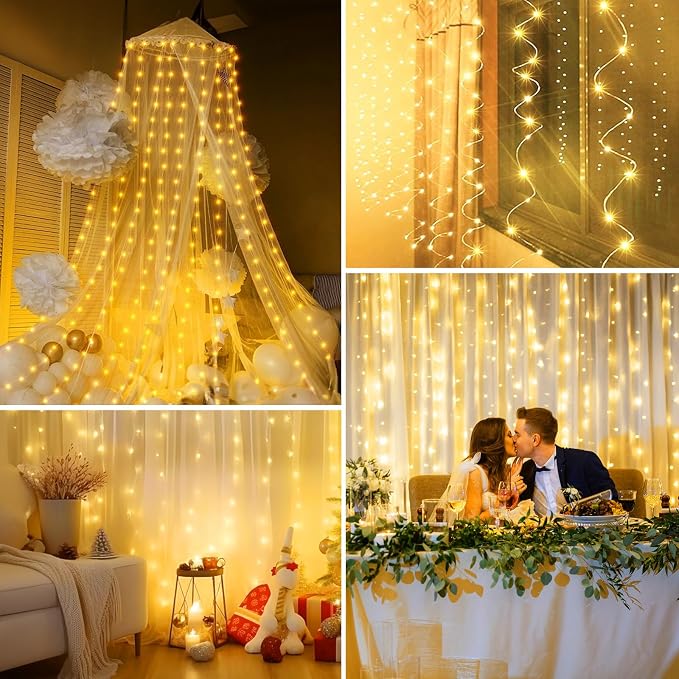 Minetom Curtain Lights, 300 LED Dimmable Fairy Lights - Image 6