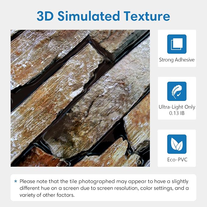 COMSTICKC 3D Faux Stone Wall Panel Peel and Stick Wall Sticker, Ultra-Light - Image 4
