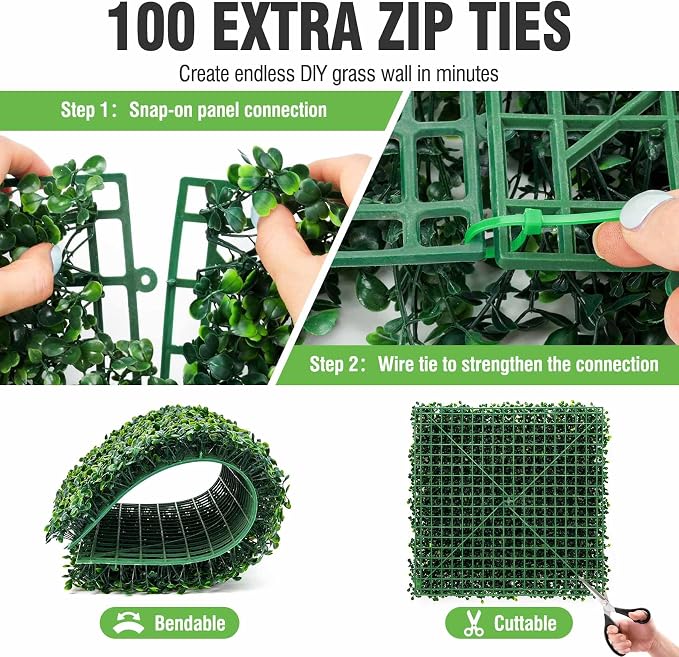 KASZOO 24 Pack 20"x20" Grass Wall Panels - Image 4