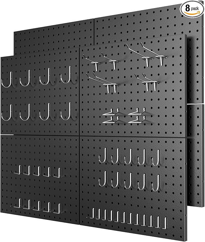 Peg Board 8 Pack Metal Pegboard Panels by Unknown