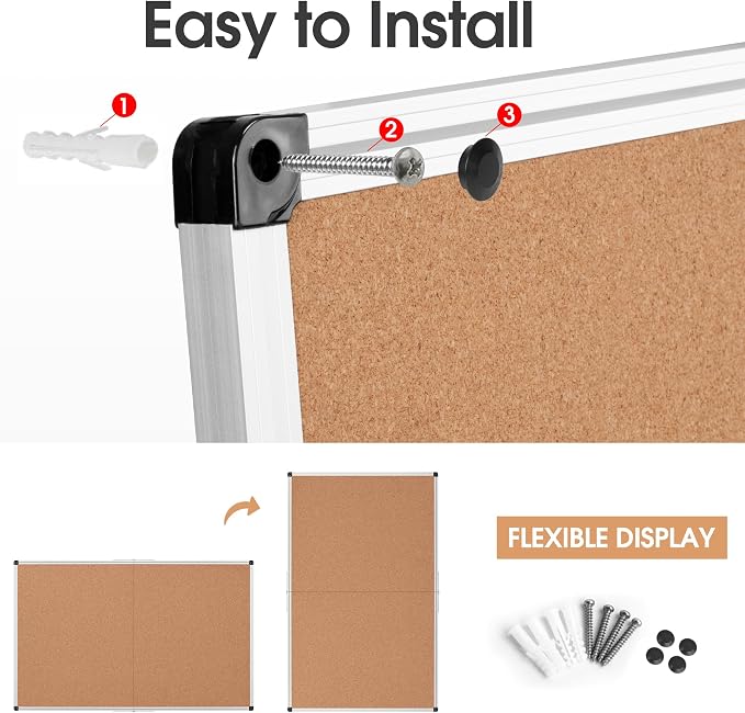 Cork Board Bulletin Board 36 x 48, Foldable Office Board - Image 7