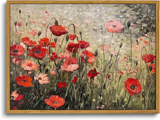 OIQArtOIQ Vintage Landscape Canvas Wall Art Framed Natural Scenery Painting by OIQArtOIQ