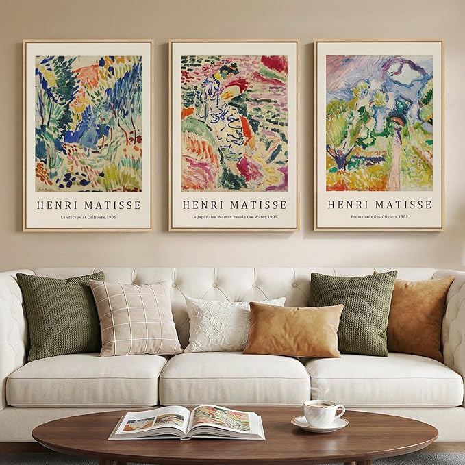 Large Framed Matisse Wall Art for Living room, Retro Vintage Matisse Famous by Cuspin