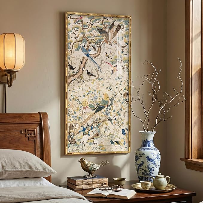 Vintage Gold Framed Chinoiserie Wall Art - Image 2
