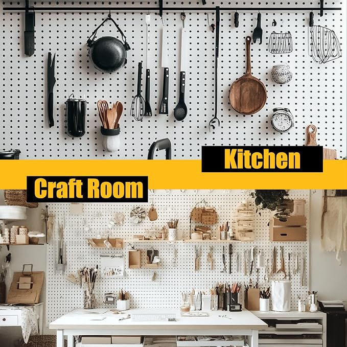 Spampur Peg Board, 4 Pack Metal Pegboard Panels - Image 9