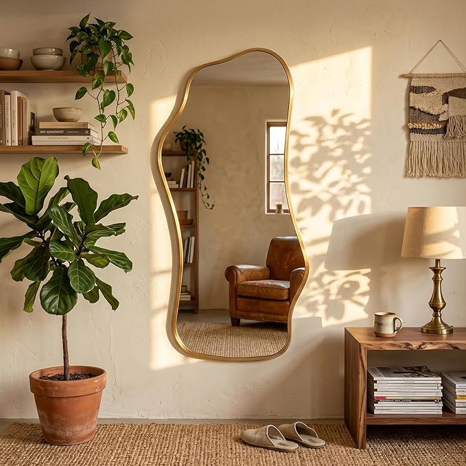 Bathroom Mirrors for Over Sink-Horizontal or Vertical Hanging 47.2"x21.6" Gold - Image 4