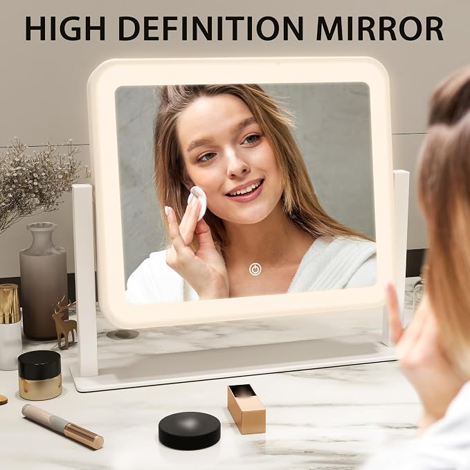 ROLOVE 14"x12"Vanity Mirror, Lighted Makeup Mirror - Image 5
