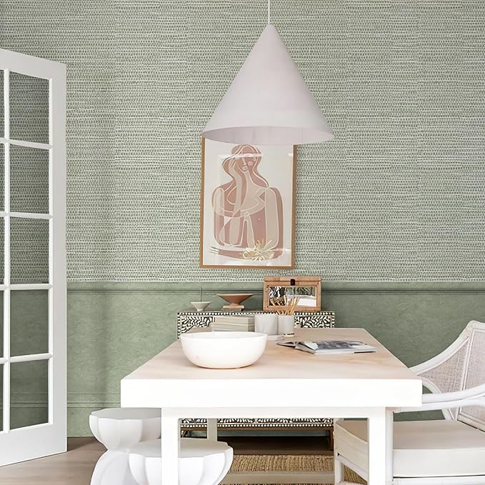 HueBurst Grasscloth Peel and Stick Wallpaper 17.3"x197" Renter Friendly - Image 3