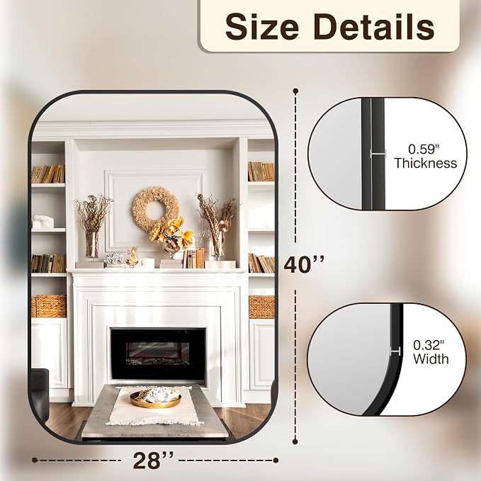 FICTOR Bathroom Vanity Mirror for Wall, 2 Pack 28" x 40" Rectangle Bathroom - Image 2