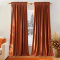 NICETOWN Orange Velvet Curtains 90 inch Long by NICETOWN