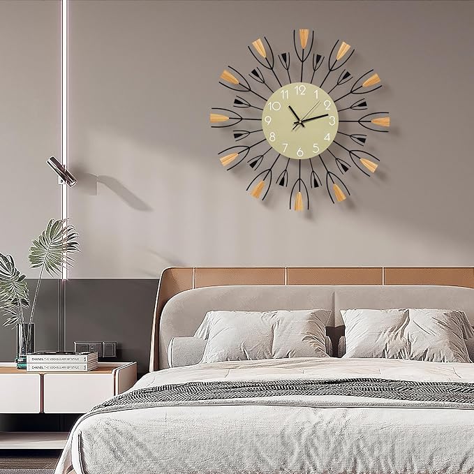 24 Inch Large Modern Wall Clock – Mid Century Sunburst Decorative Silent - Image 5