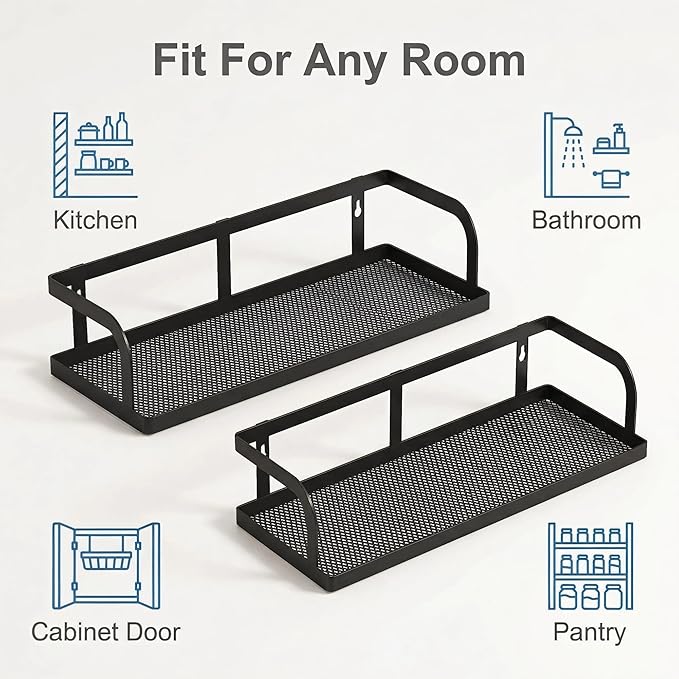 PUSDON 2-Pack 16.5" Extra Long Slim Hollowout Shower Caddy, Wall Mount Spice - Image 7