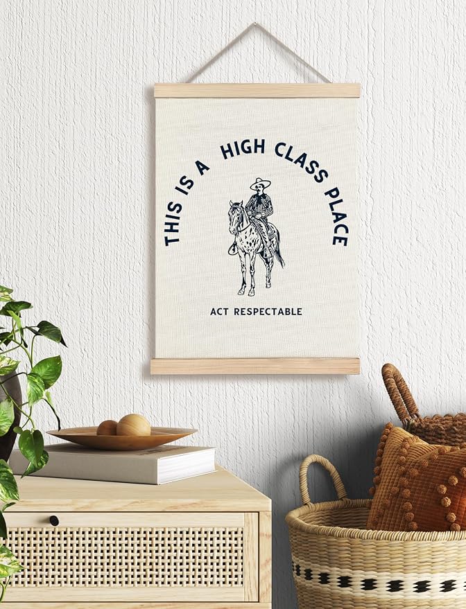 Foritho Funny Western Cowboy Poster Wall Art Framed, This Is A High Class Place - Image 2