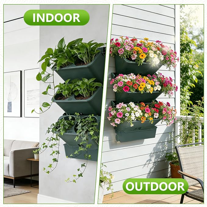 3-Tiers Vertical Wall-Mounted Planter - Image 7