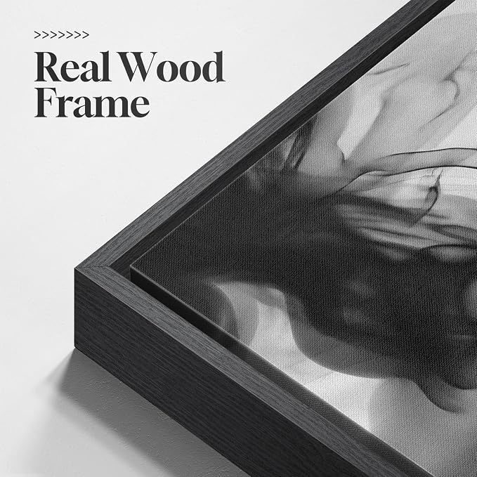 Large Framed Black and White Abstract Wall Art - Image 5