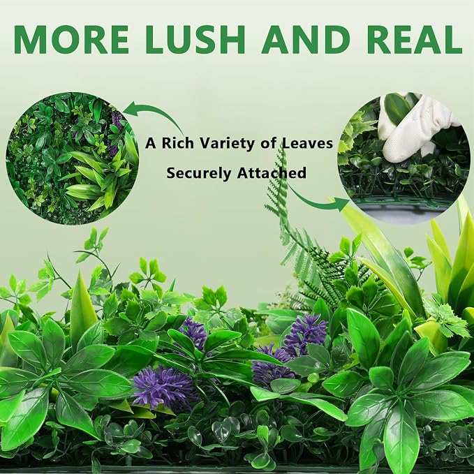 Yangrass 8pcs 20''x20'' Grass Wall Panels, Artificial Hedge Panels Greenery Wall - Image 5