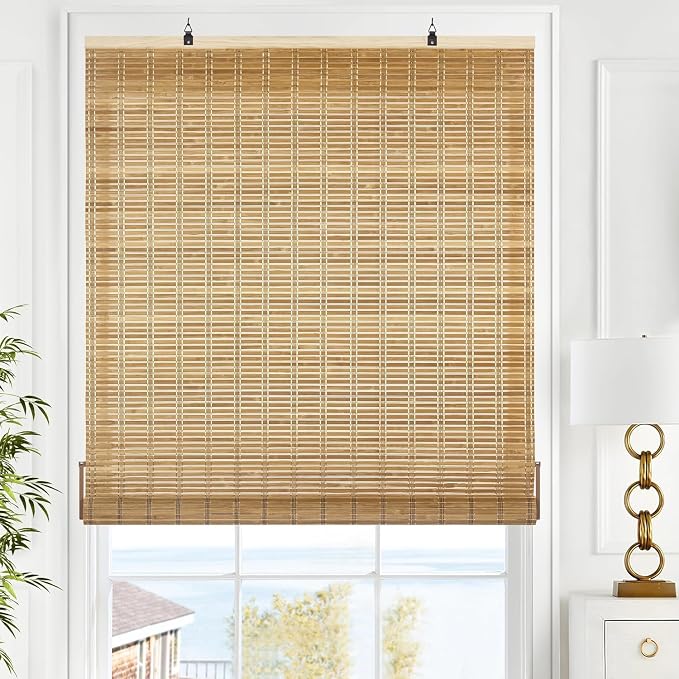 LazBlinds Cordless Bamboo Blinds, Roll Up Shades by LazBlinds