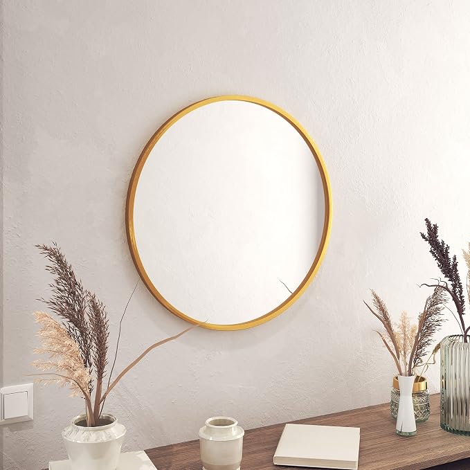 Gold Circle Wall Mirror 24 Inch Round Wall Mirror - Image 3