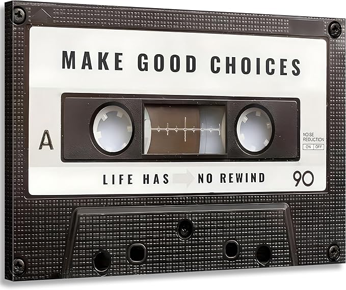 Inspirational Office Canvas Wall Art Picture Vintage Cassett Tape Prints Make by Unknown