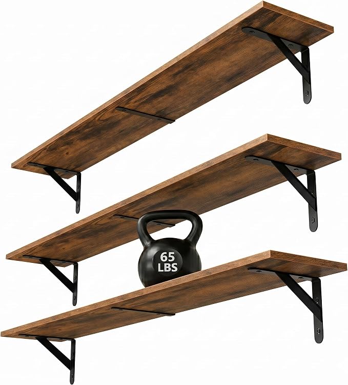WOPITUES Floating Shelves for Wall 40″W x 8″D, Long Wall Mounted Shelves Set of by WOPITUESOfficial