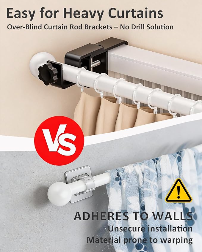 Mimiio No Drill Curtain Rod Brackets - Image 4