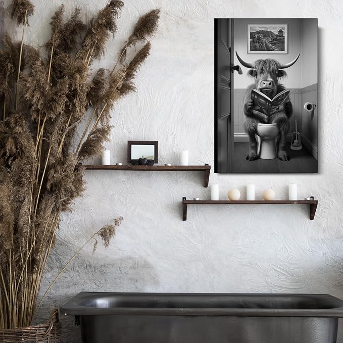 DIHSIEG Inspirational Canvas Wall Art funny bathroom wall art Print Poster - Image 6