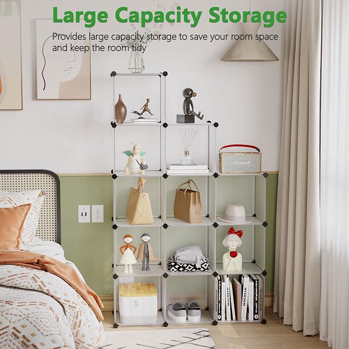 C&AHOME Cube Storage Organizer, 12-Cube Closet Cabinet Organizer, DIY Cube Shelf - Image 4