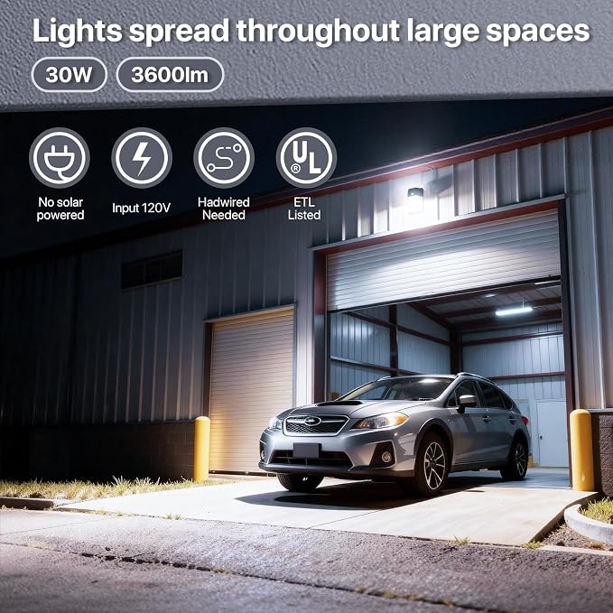 HYPERLITE LED Wall Pack Light: 30W 3600lm 5000K Daylight Dusk to Dawn Outdoor - Image 4