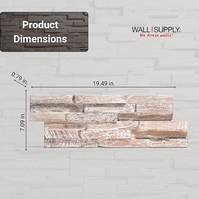 Wall!Supply 3D Wall Panels – Reclaimed Whitewash Asian Teak Wood – Home Decor - Image 5