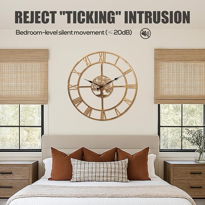 48 Inch Large Wall Clock for Living Room – Bronze Metal Clock - Image 6