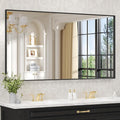 LOAAO Black Bathroom Mirror 60"X28" by LOAAO