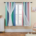 XiDi Curtains for Bedroom Decor, Rainbow Pinkgreen grey52/45 by Addsomecolortolife