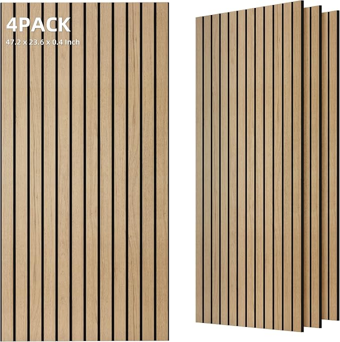 TO-TH Wood-Look Acoustic Panel, 4 Pack 47.2” x 23.6” Soundproof Wall Panels by TO-TH