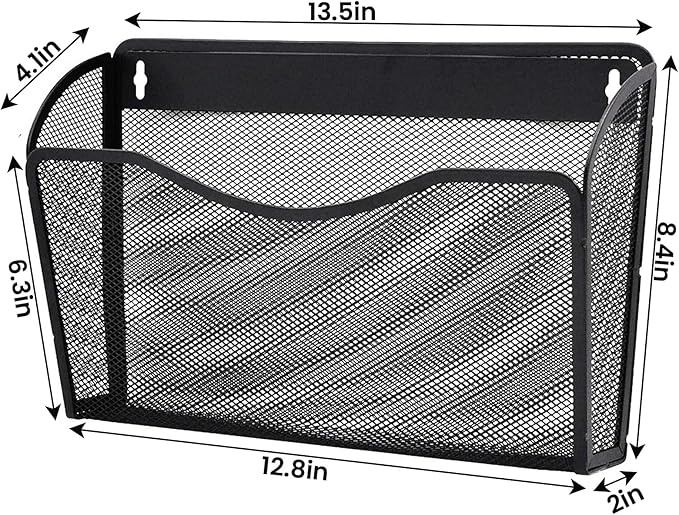 Gawerk 6 Pack Wall File Organizer, Mesh Wall File Pocket Mail Organizer Hanging - Image 2