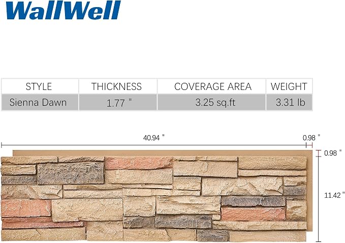 Faux Stone Wall Panels 1-Pack PU Stone Veneer Siding, Mortarless Faux Rock - Image 5
