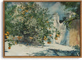 OIQArtOIQ Framed Vintage Landscape Wall Art Orange Trees Still Life Oil by OIQArtOIQ