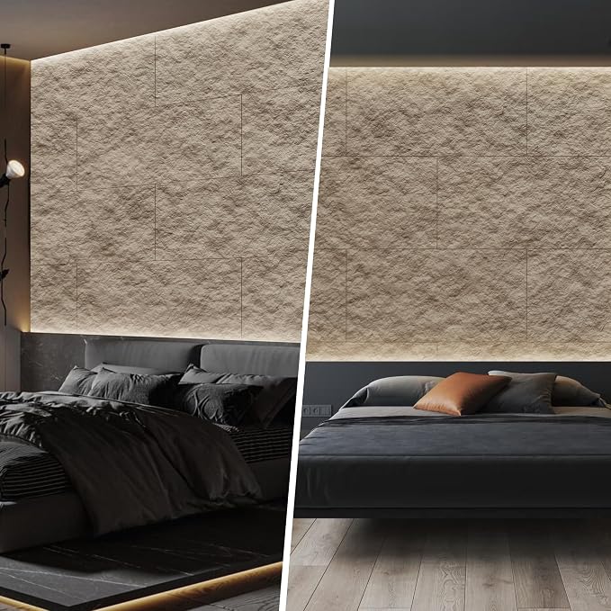KASARO PU 3D Faux Stone Wall Panels, Cement Texture Accent - Image 2