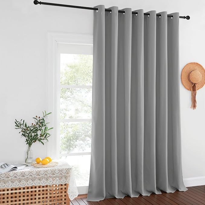 NICETOWN Blackout Sliding Door Curtain 120 inches Long, Grommet Top Thermal - Image 2