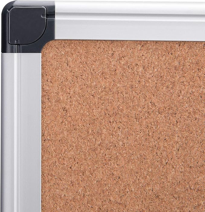 Amazon Basics Rectangular Bulletin Board, Cork Board - Image 3