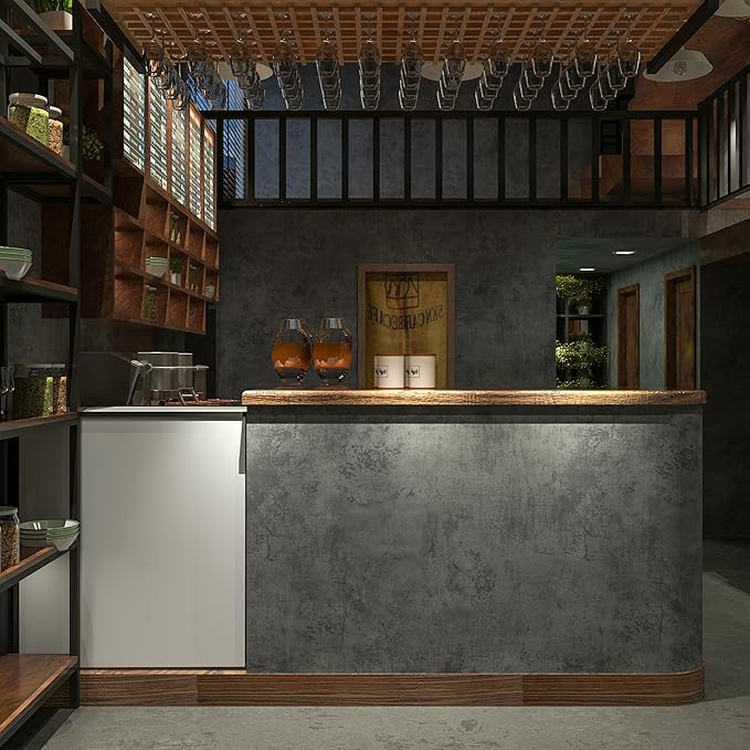 3yecao 16"×197" Extra Thick Dark Blue Grey Concrete Wallpaper Peel and Stick - Image 5
