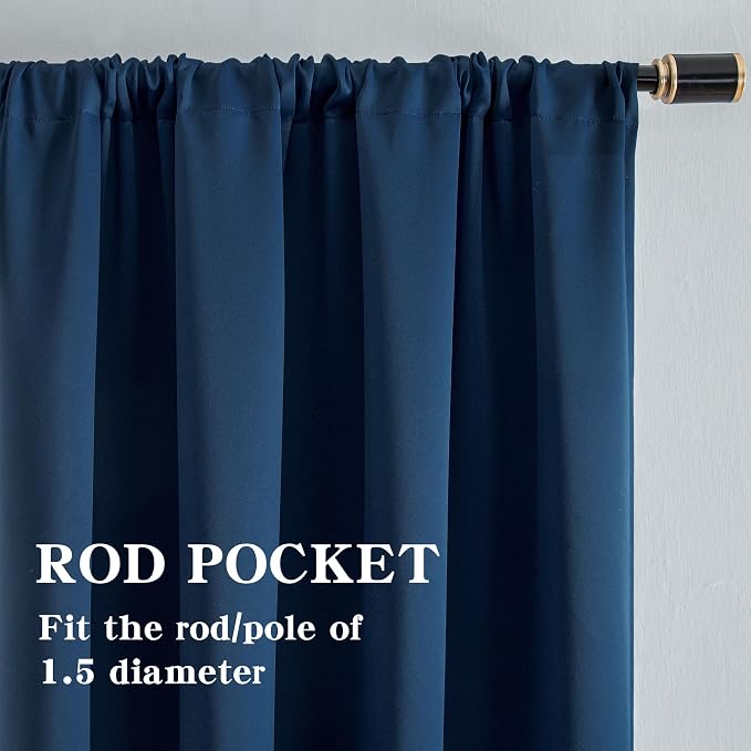 IGEMAEVE Blackout Curtains 84 Inch Length 2 Panels Set, Rod Pocket Energy - Image 2