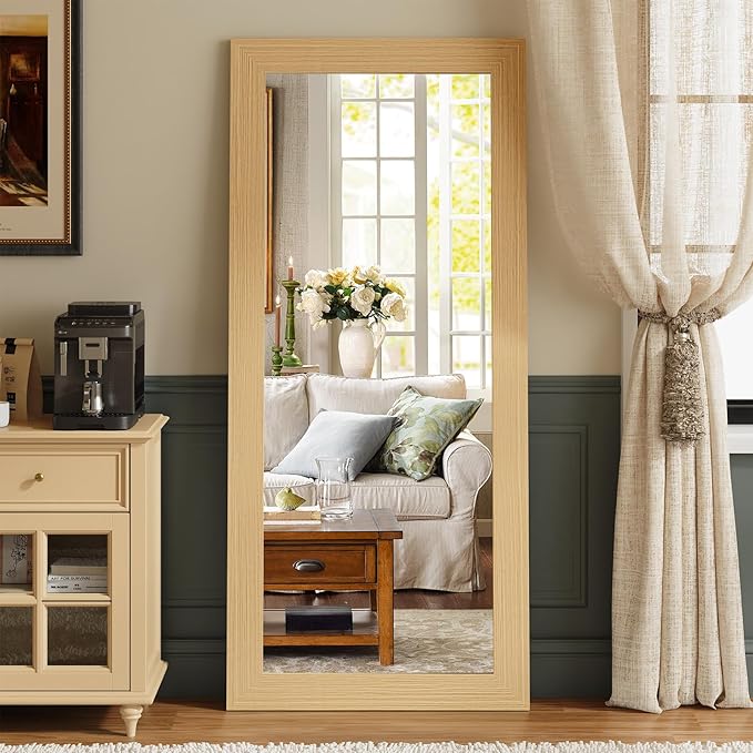 Syndra Modern Full Length Mirror Wood Frame, 65x24'' Large Floor Mirror by Syndra
