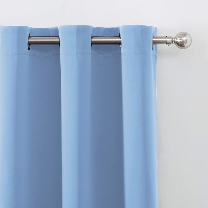 LEMOMO Sky Blue Thermal Blackout Curtains/52 x 54 Inch/Set of 2 Panels Room - Image 7
