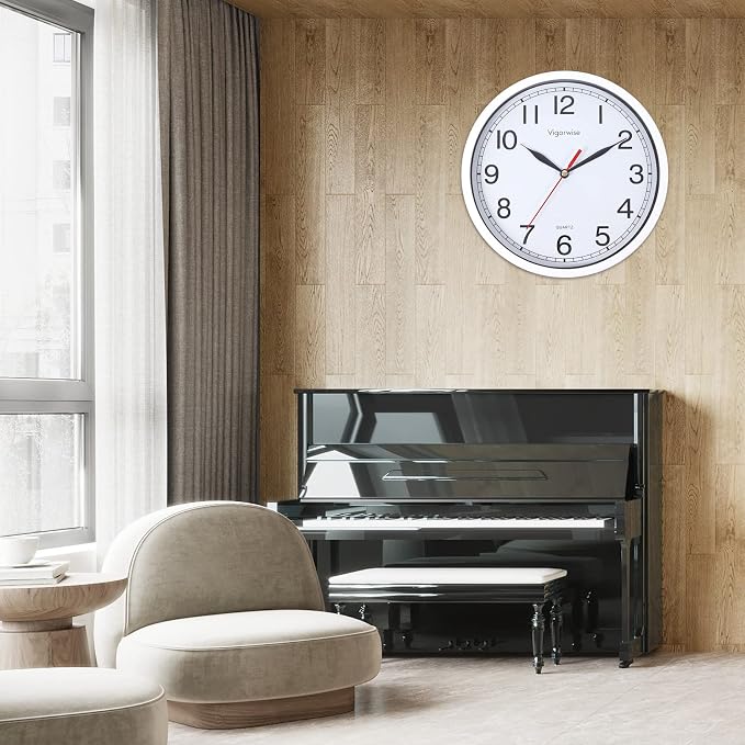 Wall Clock, 8 Inch Silent Sweep Movement Accurate Small Clocks Kitchen/Living - Image 6