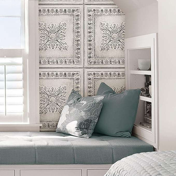 NuWallpaper NU2495 Reclaimed Tin Peel & Stick Wallpaper - Image 5