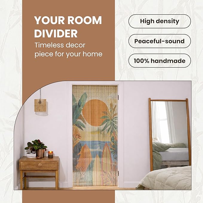 Vietbud Décor Summer Vibe Bamboo Beaded Curtains - Image 3